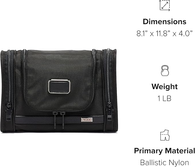 TUMI - Alpha Hanging Travel Kit - Toiletries and Cosmetics Organizer - Travel Essentials Bag with Hooks & Pockets - Black