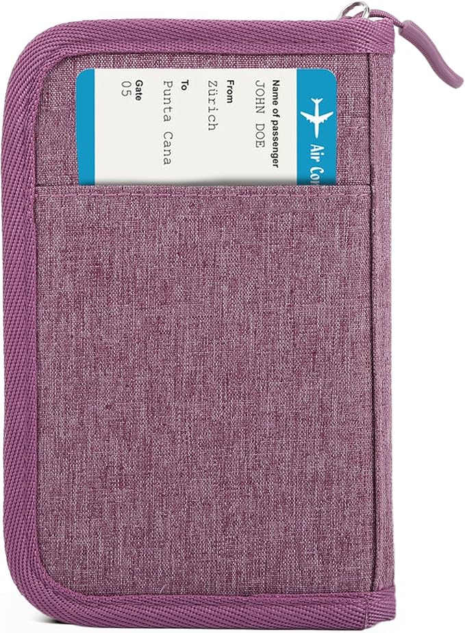 Passport Holder for Travel, Women Rfid Blocking Passport Wallet, Travel Essentials Premium Wallets, Waterproof Passport Holders Bag for Men Traveling, Travel Document Organizer Credit Cards Case