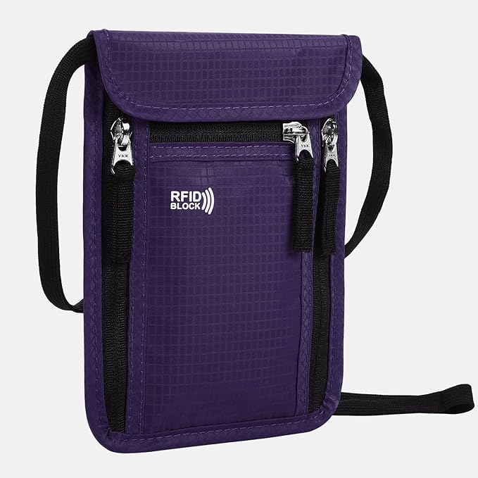 Travel Pouch Neck Wallet Family Passport Holder Organizer Case with RFID Blocking | RFID Blocking