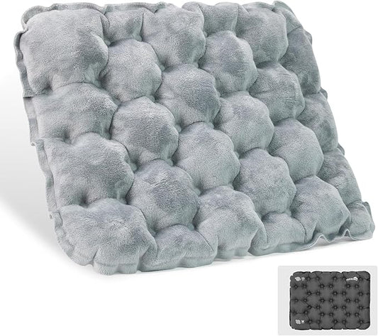 Inflatable Seat Cushion, Lightweight Camping Air Sitting Pad with Repair Cloths, Waterproof Air Cushion, Portable Air Seat Cushion for Climbing Hiking Office Airplane Car Stadium Seat
