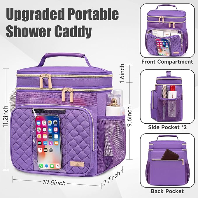 Large Toiletry Bag for Women Men,Bathroom Bag,Water Resistant Shower Bag,Makeup Bag,Portable Shower Caddy for College Dorm,Hanging Travel Toiletry Bag with Transparent Waterproof Phone Pocket