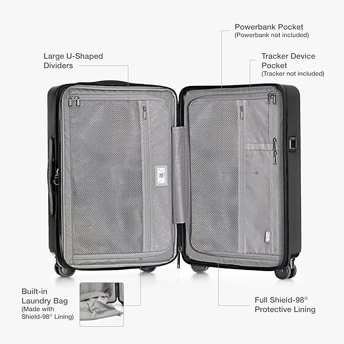Traveler's Choice Markham Hardside Expandable Luggage with Double Spinner Wheels, Carry-On 21-Inch Suitcase, TSA Lock, 21-Inch, Black