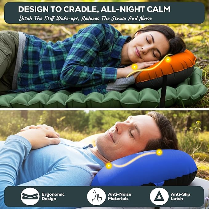 Gear Doctors 3.5oz Compact Ultralight Inflatable Camping Pillow —Inflatable Camp Pillow —Backpacking Pillows Ultralight—Camping Pillows for Sleeping, Hiking, Travel, Beach, Office, Neck, Lumper [Teal]