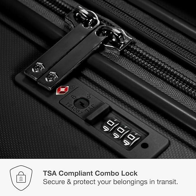 Traveler's Choice Pagosa Hardshell Expandable Luggage with Spinner Wheels, Black, 30-Inch Large