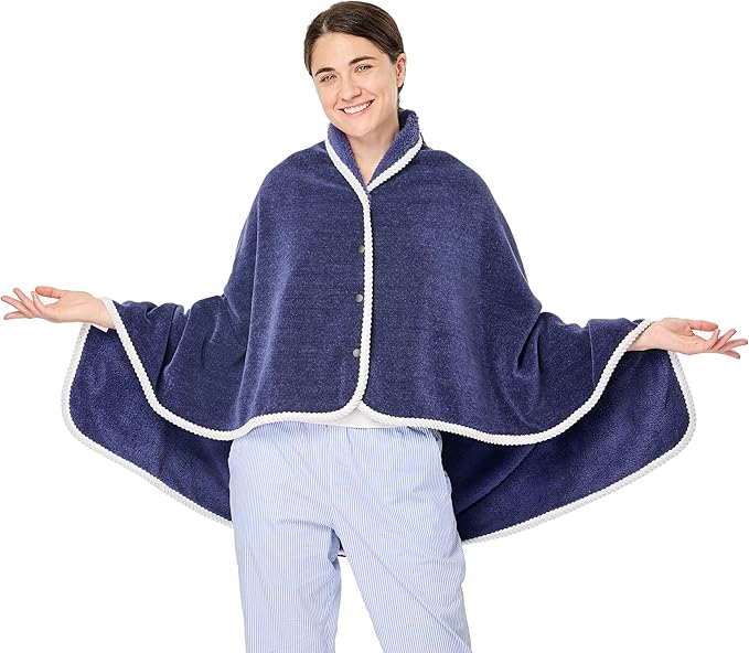 XING YE CHUAN Fleece Wearable Blanket, Comfy Poncho Throw with Buttons, Plush Sleeveless Blankets, for Women Cape Wrap Cover…