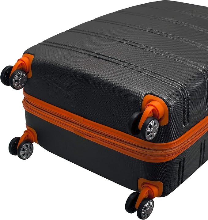 Rockland Melbourne Hardside Expandable Spinner Wheel Luggage, Charcoal, 3-Piece Set (20/24/28)