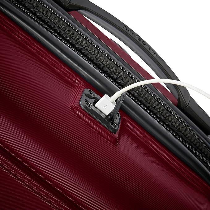 Samsonite Omni 2 Hardside Expandable Luggage with Spinner Wheels, 3-Piece Set (19/24/28), Natural Merlot
