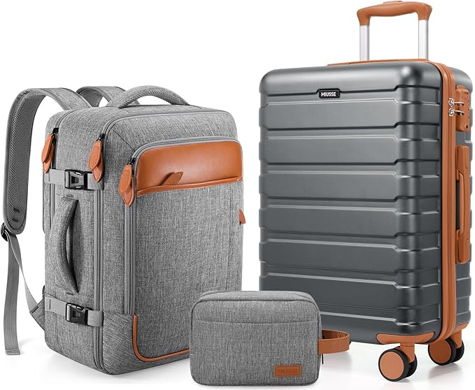Luggage Sets 3 Piece, 20 Inch Hardshell Carry On Luggage 22x14x9 Airline Approved, Suitcase with TSA Locks & YKK Zippers, Carry On Suitcase with Wheels for Men & Women Travel