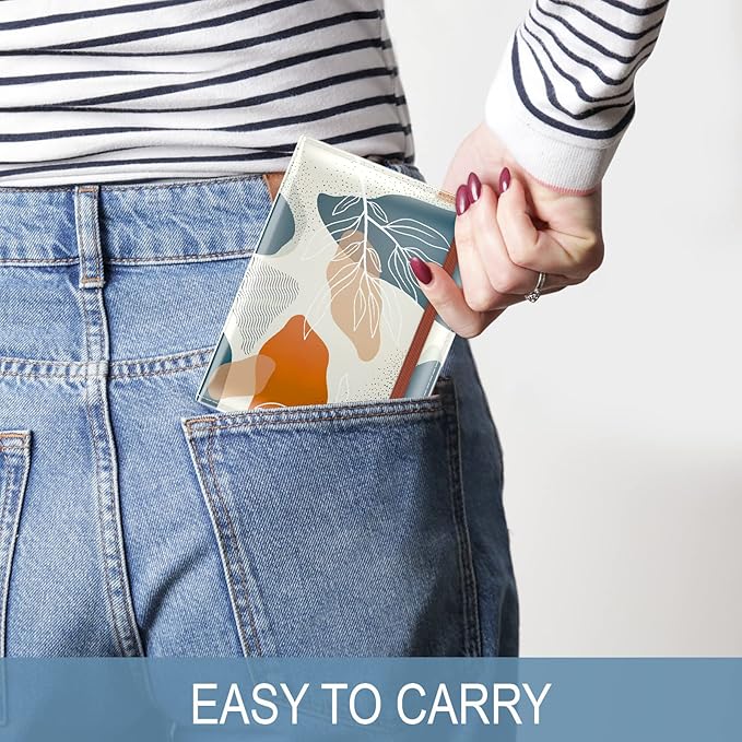 Passport Holder for Travel Essentials, Passport Wallet Cover Case for Travel Must Haves Accessories, Passport Book Holders for Women and Men, White Leaves