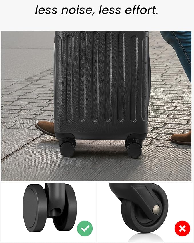 Carry On Luggage 22x14x9 Airline Approved, Hardside Suitcase with Wheels, TSA Approved, Tote Bag, Blue