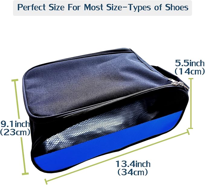 Outdoor Golf Shoes Bags Travel Shoes Bags Zippered Sport Shoes Bag (Blue)