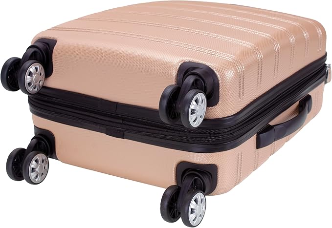 Rockland Melbourne Hardside Expandable Spinner Wheel Luggage, Champagne, Carry-On 20-Inch
