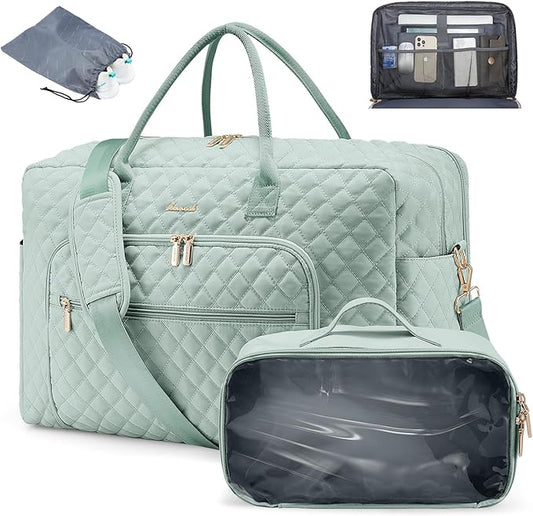 LOVEVOOK Travel Duffle Bag - Women's Weekender Carry On Overnight Laptop & Gym Bag With Toiletry/Shoe Pocket, Hospital Labor Bag