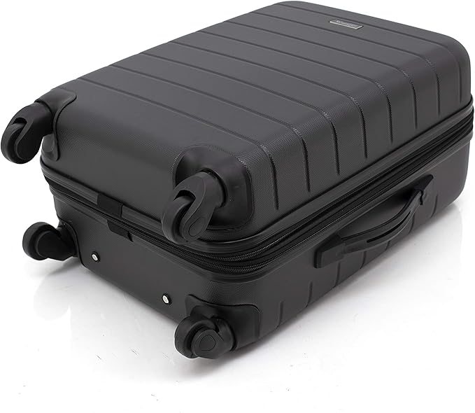 Wrangler Smart Spinner Hardside Luggage, 22-Inch Carry-On, Black