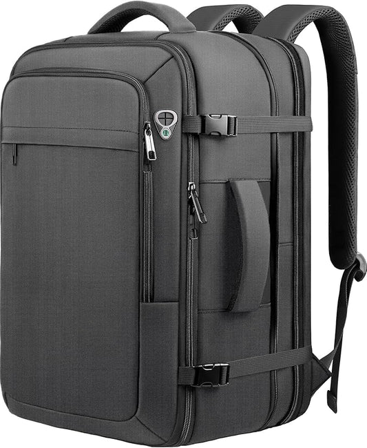 Carry on Backpack, Extra Large 55L Travel Backpack TSA Approved, Expandable Laptop Bagpack with durability, Water Resistant Bag Compatible with 18.4 inch Laptops, Black