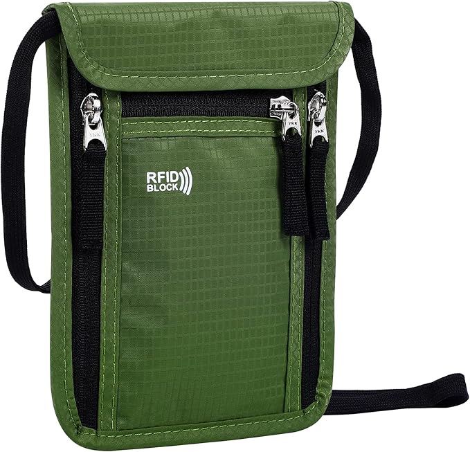 Travel Pouch Neck Wallet Family Passport Holder Organizer Case with RFID Blocking | RFID Blocking