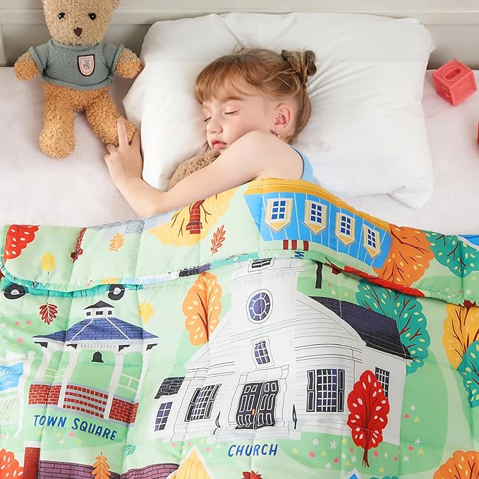 yescool Weighted Blanket 7 Pounds Cooling Weighted Lap Blanket, Girls Heavy Blanket for Sleeping, Breathable Weighted Throw Blanket Gifts for 60-80lbs, 40"x60"