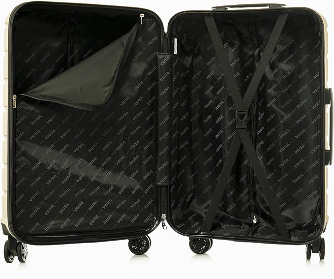 InUSA TREND Luggage with Spinner Wheels | Durable Lightweight Hardside Suitcase, Travel bag with Handle and Trolley, 28-Inch Large Checked luggage | Sand