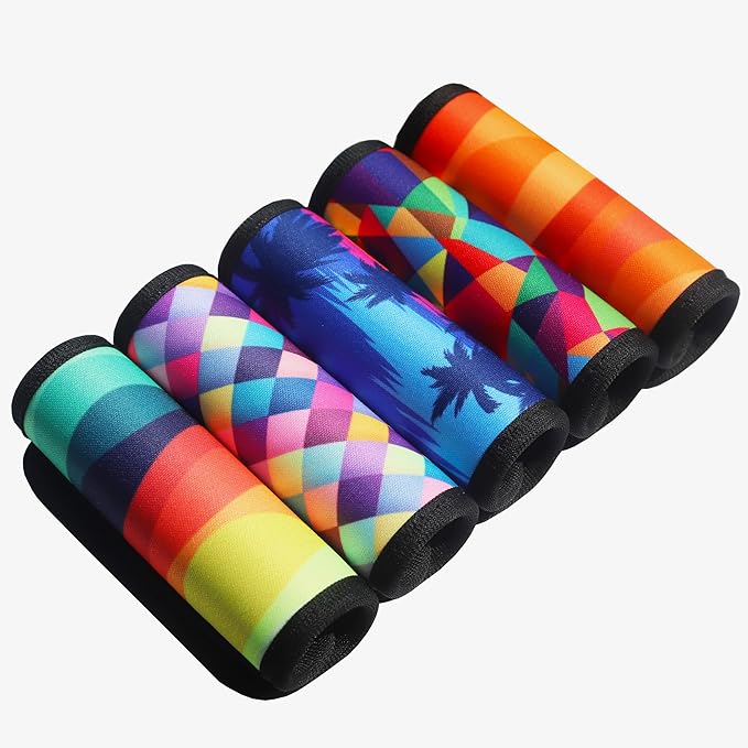 5 Pack Neoprene Luggage Handle Wraps for Suitcase Travel Luggage Tags/Identifiers/Marker/Grips Travel Accessories for Airplane(Multi-Color)