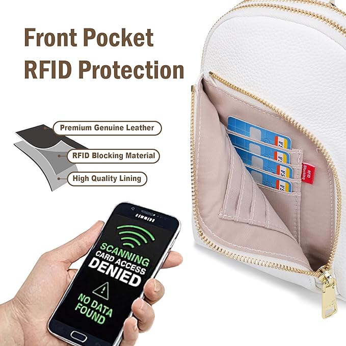 INICAT RFID Blocking Sling Bag, Anti Theft Crossbody Bag for Women, Travel Fanny Pack Style Purse, Vegan Leather