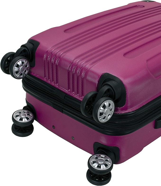 Rockland London Hardside Spinner Wheel Luggage, Magenta, 3-Piece Set (20/24/28)