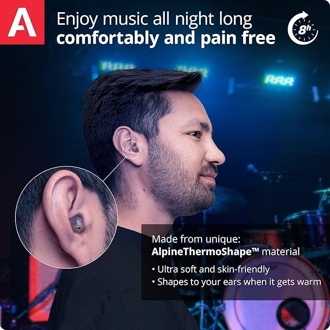 Alpine MusicSafe Pro - High Fidelity Earplugs for Musicians - 3 Interchangeable Premium Filter Sets: 16, 19 & 22 dB - Professional Musician Hearing Protection - Black