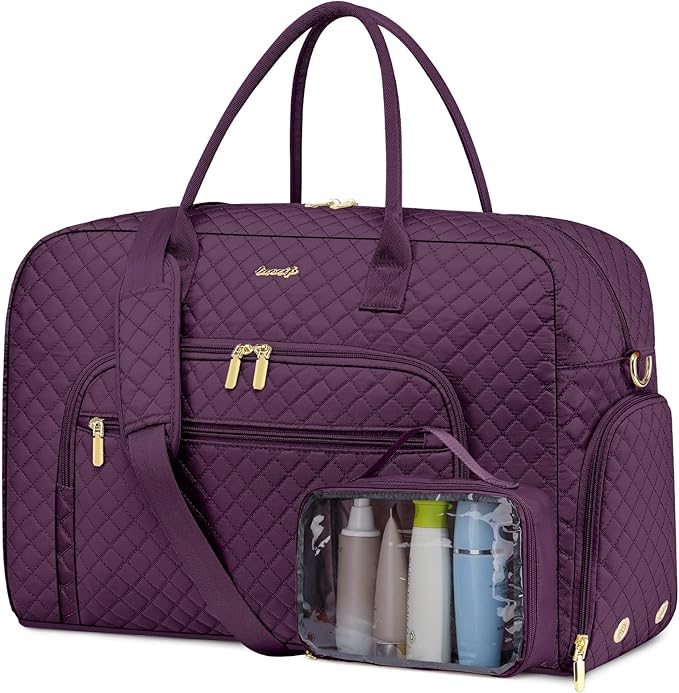 Travel Duffle Weekender Bags for Women - Weekend Bag Women with Shoe Compartment Carry On Overnight Bag with Toiletry Bag Duffel Bags Wet Pocket for Gym Hospital Bags for Labor and Delivery