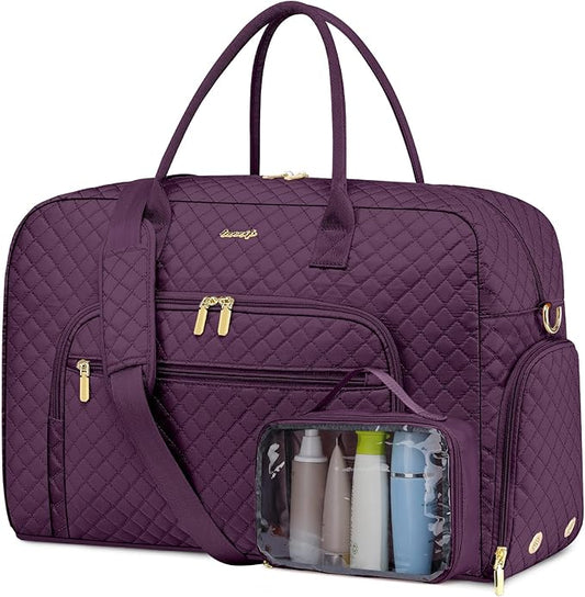 Travel Duffle Weekender Bags for Women - Weekend Bag Women with Shoe Compartment Carry On Overnight Bag with Toiletry Bag Duffel Bags Wet Pocket for Gym Hospital Bags for Labor and Delivery