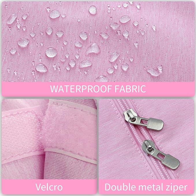 Limoomil 6" Gusseted Waterproof Garment Bag for Travel, 43" Tear Resistance Suit Bag for Men Travel for Suits, Tuxedos, Coats, Uniform. (pink, 42")