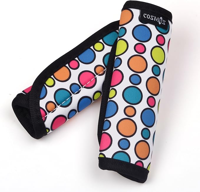 Cosmos 2 Pcs Luggage Handle Wraps Soft Neoprene Grip Handle Cover Detachable Luggage Identifier for Luggage Suitcase Travel Bag Trolley Case Travel Accessories (Polka Dot Pattern)