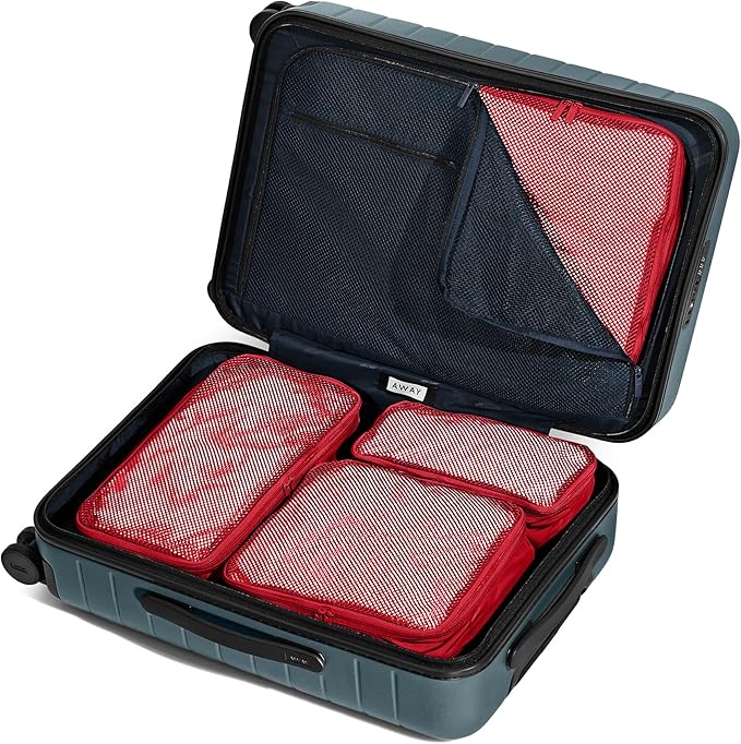 Away Insider Packing Cubes Set of 4 – Lightweight Travel Organizers for Luggage, Suitcases & Carry-On Bags, Cherry Red