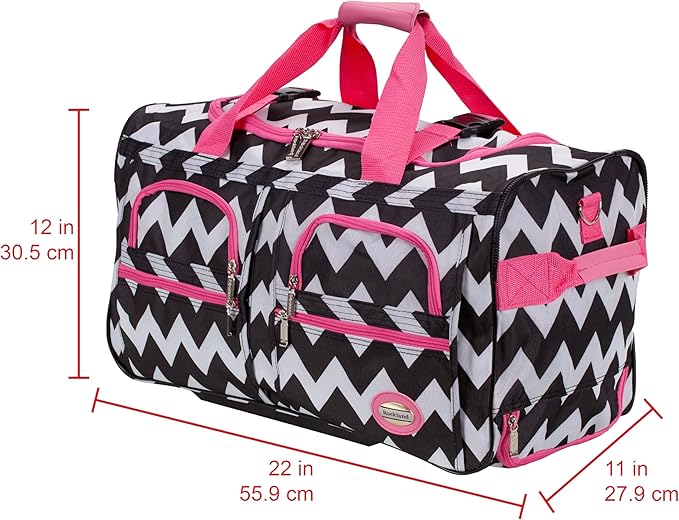 Rockland Rolling Duffel Bag, Black, 22"