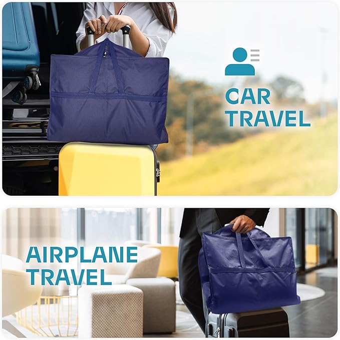 Travel Garment Bag with Zipper Pocket, Suit Bag for Suits, Dresses, Coats