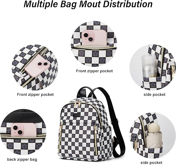 Makes Mini Backpack for Women, Stylish Daypack Purse Handbag Small Casual Daily Travel Bag, Lady Girls Gifts for Work School, 2pcs Sets
