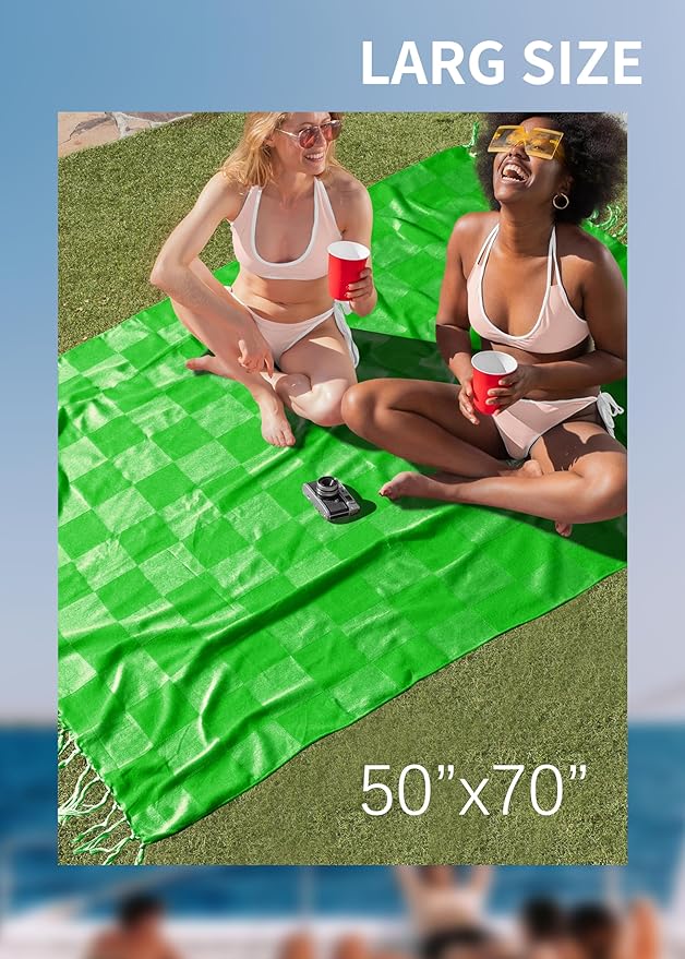 Antfuny Giant Beach Towel Blanket Autumn Outing Stuff for Women & Men Road Trip Camping Gear Ship Cruise Gear Must Haves Large L Teal Plain Pattern Airplane Accessories Travel Gadgets Yard Mat