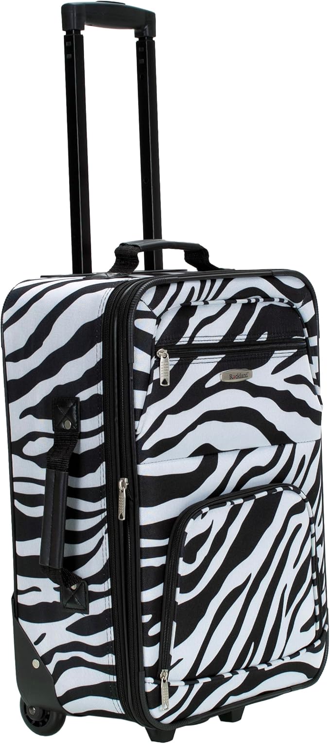 Rockland Fashion Softside Upright Luggage Set,Expandable, Zebra, 2-Piece (14/19)