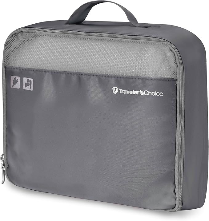 Traveler's Choice Cloverland Packing Cubes, 5-Piece Set, Dark Gray