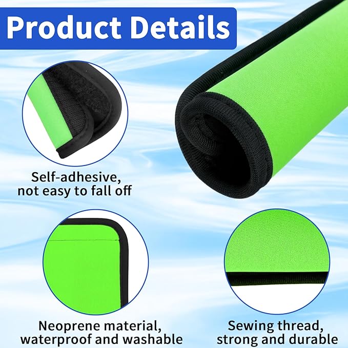 6 Pack Luggage Handle Wrap for Suitcase Luggage Tags Bright Soft Suitcase Identifiers Luggage Handle Covers Travel Accessories, Green
