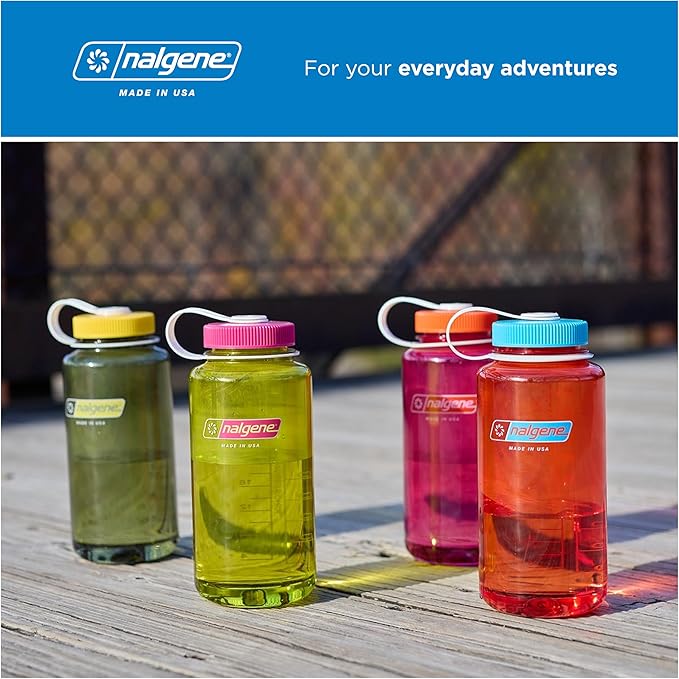 Nalgene 32 oz Wide Mouth Water Bottle | BPA-Free, Durable & Leak Proof, Lightweight Bottle for Hiking & Gym, Work & Travel