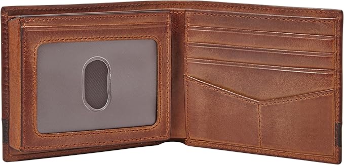 Fossil Men's Everett Leather Bifold with Flip ID Wallet