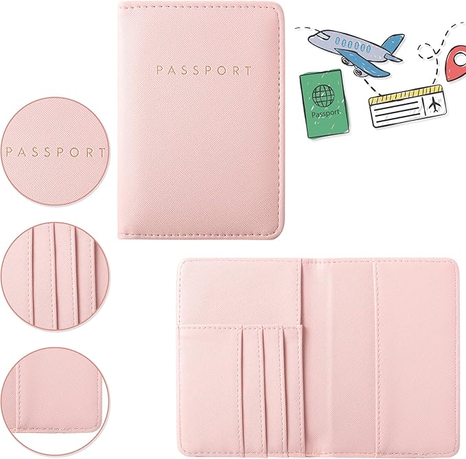 2 Pcs Passport Cover Holder for Travel Waterproof Leather Passport Wallet Case Book Travel Cruise Essentials for Women Men | 2 Pieces, Bridal, Holder, Waterproof, Holder Covers, Travel Wallet