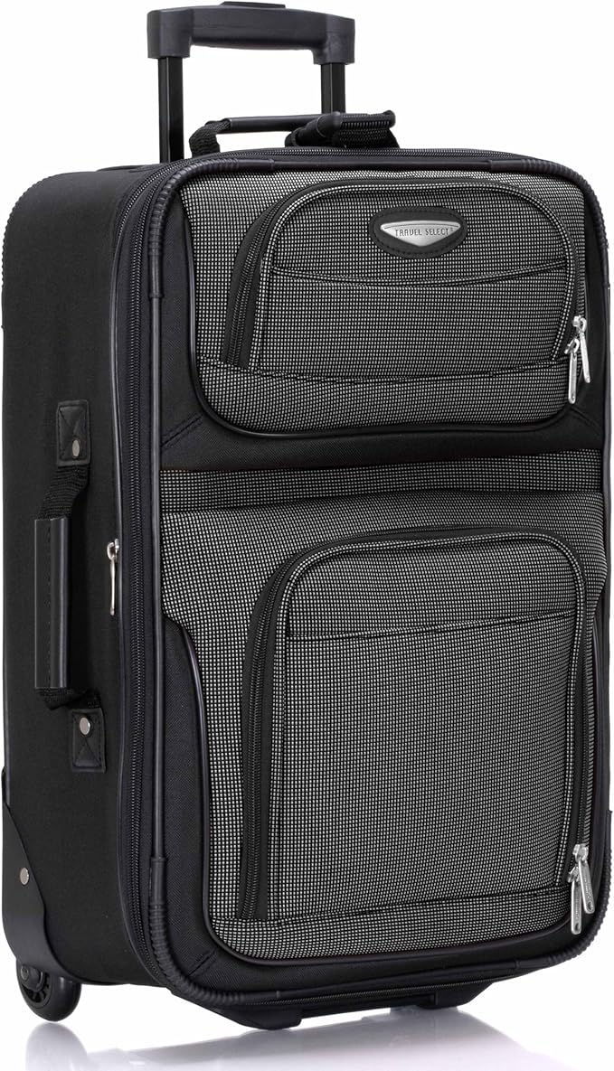 Travel Select Amsterdam Softside Expandable Luggage with Rolling Wheels, Gray, 21-Inch Carry-on