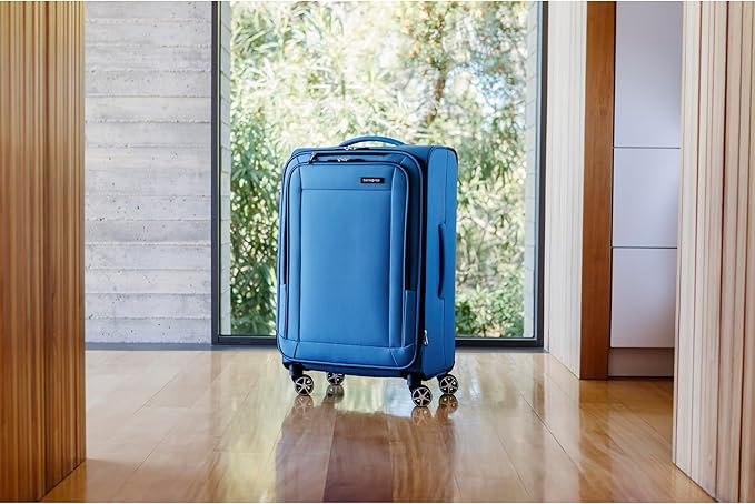 Samsonite Saire LTE Softside Expandable Luggage with Spinner Wheels, 3-Piece Set (20/25/28), Caribbean Blue