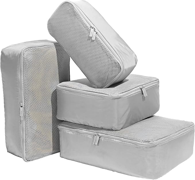 Away Insider Packing Cubes Set of 4 – Lightweight Travel Organizers for Luggage, Suitcases & Carry-On Bags, Cloud Gray
