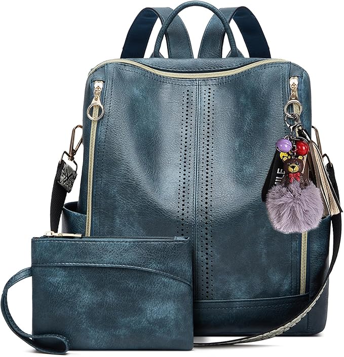 Makes Backpack Purse for Women PU Leather Travel Satchel Handbag Convertible Design Bag with Purse