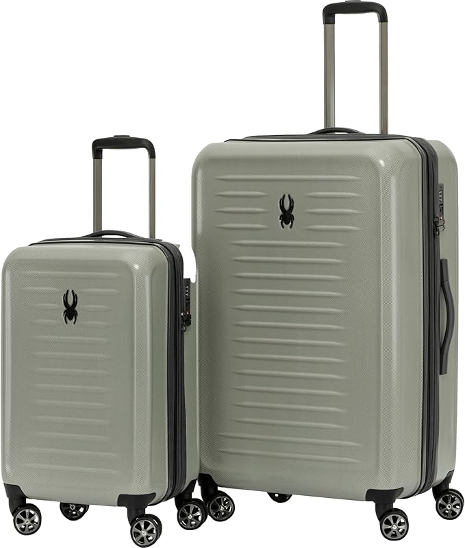 Spyder Rails 2 Piece Luggage Set with 360° Spinner Wheels, TSA Approved Lock, Expandable Hard Shell Suitcases (20 Inch Carry On + 29 Inch Checked)