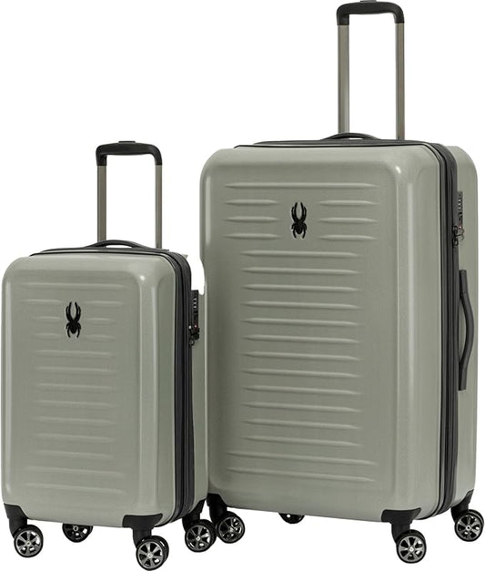 Spyder Rails 2 Piece Luggage Set with 360° Spinner Wheels, TSA Approved Lock, Expandable Hard Shell Suitcases (20 Inch Carry On + 29 Inch Checked)