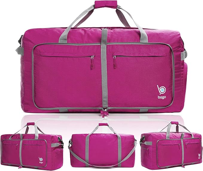Bago Extra Large Duffle Bag for Travel Women & Men. Durable, Lightweight, Foldable Travel Duffel Bags For Traveling Women. 120L Duffle Bags Use As a Weekender Bag with Shoe Compartment, Checked Duffel