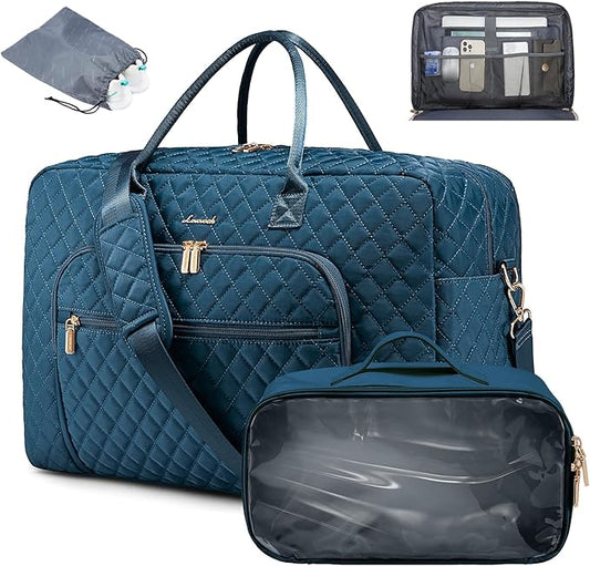 LOVEVOOK Travel Duffle Bag - Women's Weekender Carry On Overnight Laptop & Gym Bag With Toiletry/Shoe Pocket, Hospital Labor Bag
