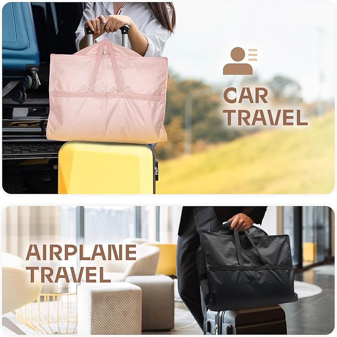 Lazebox 43" Travel Garment Bag with Accessories Zipper Pocket, Heavy Duty Suit Bag for Suits, Tuxedos, Dresses, Coats, Pink, 1 pack